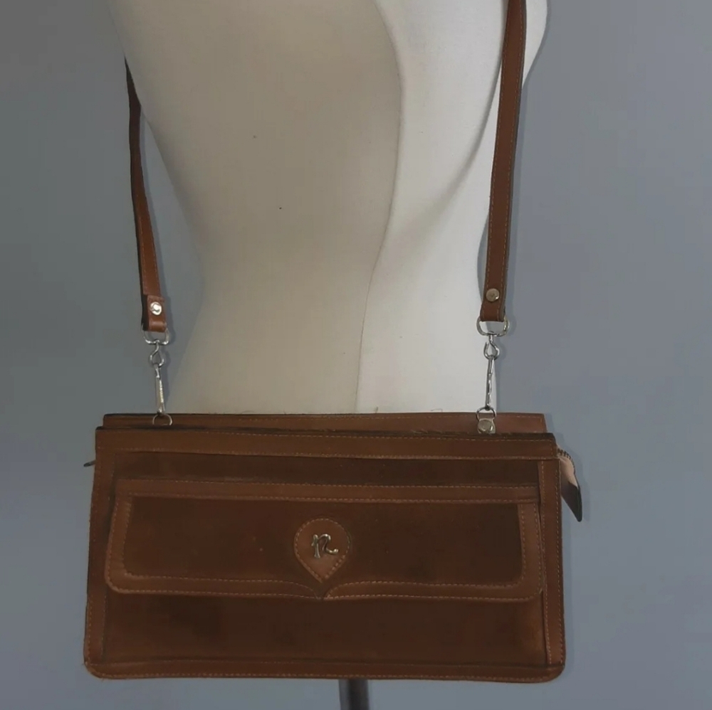 Vintage Geo Mercier Montreal  Women's Leather Crossbody Back Brown  13.5X7 inche